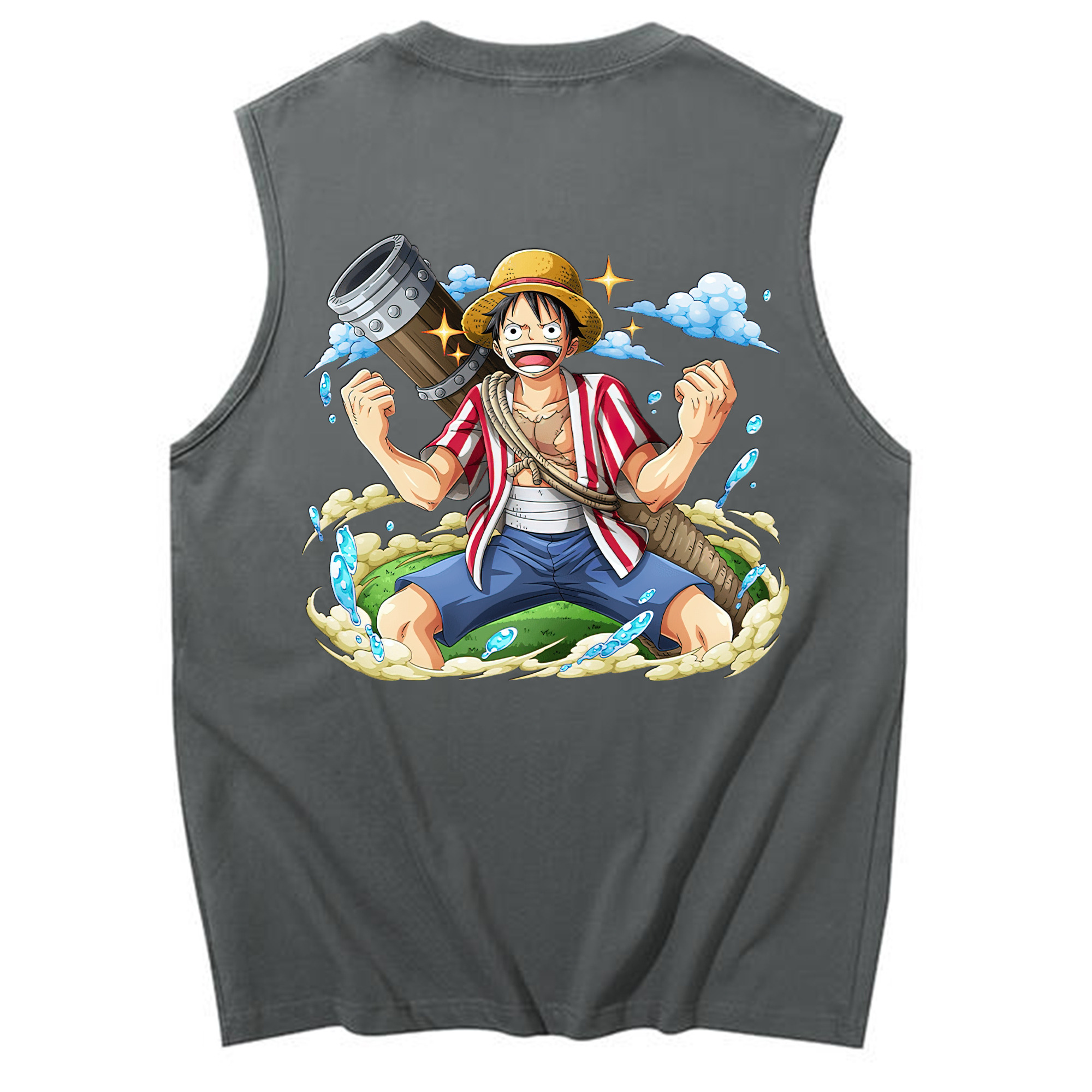ワンピース モンキー・D・ルフィ ONE PIECE Monkey D. Luffy コットン100％タンクトップ（背面プリント）